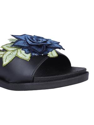 leatherette Stylish Fancy black Platform Sandal For Women 5