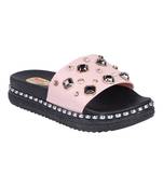 leatherette Stylish Fancy pink Platform Sandal For Women