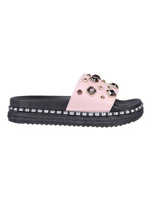 leatherette Stylish Fancy pink Platform Sandal For Women 2