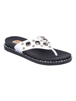 leatherette Stylish Fancy white Platform Sandal For Women 1
