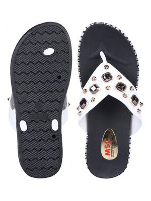 leatherette Stylish Fancy white Platform Sandal For Women 4