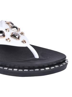 leatherette Stylish Fancy white Platform Sandal For Women 5