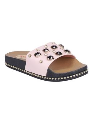 rubber Stylish Fancy Pink Platform Sandal For Women 1