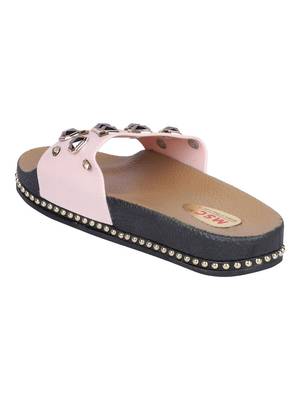 rubber Stylish Fancy Pink Platform Sandal For Women 3