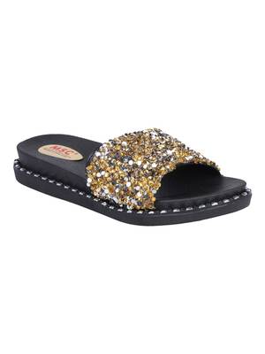 rubber Stylish Fancy gold Platform Sandal For Women 1