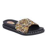 rubber Stylish Fancy gold Platform Sandal For Women