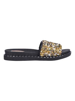 rubber Stylish Fancy gold Platform Sandal For Women 2