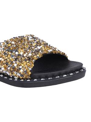 rubber Stylish Fancy gold Platform Sandal For Women 5