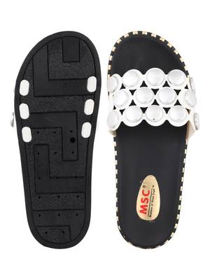 rubber Stylish Fancy white Platform Sandal For Women 4