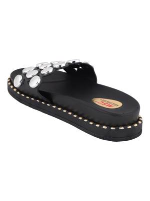 rubber Stylish Fancy black Platform Sandal For Women 3