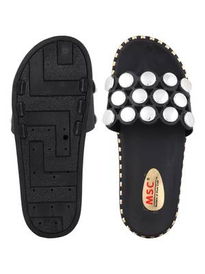 rubber Stylish Fancy black Platform Sandal For Women 4
