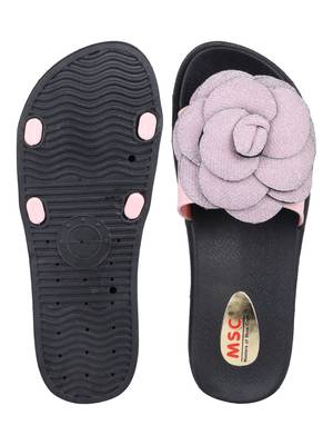 rubber Stylish Fancy Pink Platform Sandal For Women 4