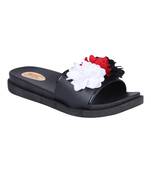 rubber Stylish Fancy Black Platform Sandal For Women