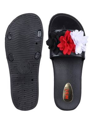 rubber Stylish Fancy Black Platform Sandal For Women 4