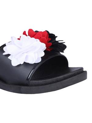 rubber Stylish Fancy Black Platform Sandal For Women 5