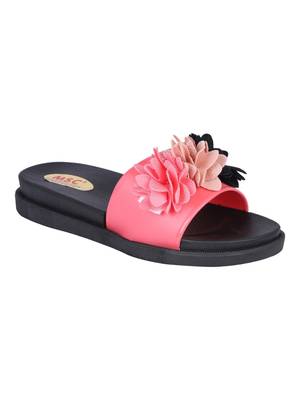 rubber Stylish Fancy Pink Platform Sandal For Women 1