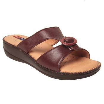 Women Maroon Leather Sandal 1