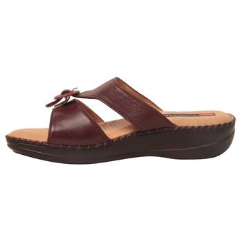 Women Maroon Leather Sandal 3