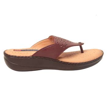Women Maroon Leather Sandal 2