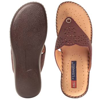 Women Maroon Leather Sandal 5