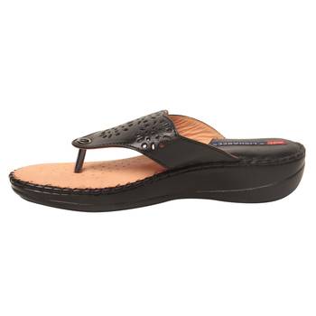 Women Black Leather Sandal 3