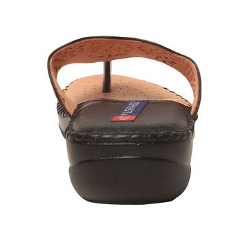 Women Black Leather Sandal 4