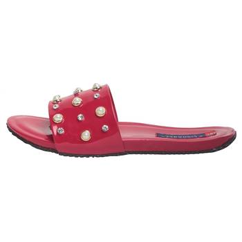 Women Red Synthetic Flats 3