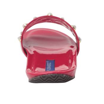 Women Red Synthetic Flats 4