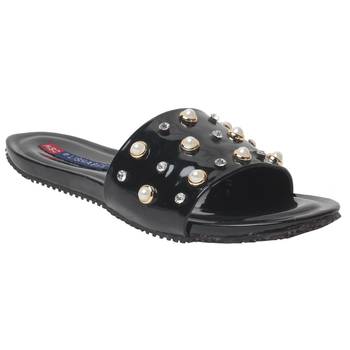 Women Black Synthetic Flats 1