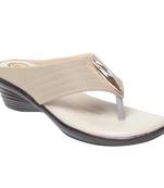 Women Cream Synthetic Sandal