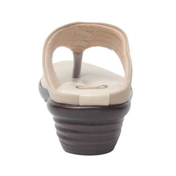 Women Cream Synthetic Sandal 4