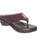 Women Brown Synthetic Sandal