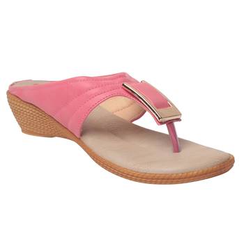 women peach synthetic Sandal 1