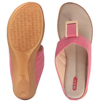 women peach synthetic Sandal 5