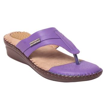 Women Synthetic Purplee Sandal 1