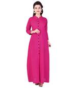 pink plain Long Cotton Kurta