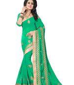 Green Woven Banarasi Saree With Blouse