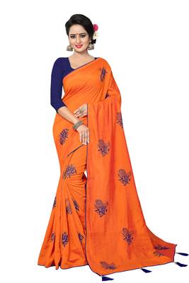 Pink Embroidered Silk Saree With Blouse 1