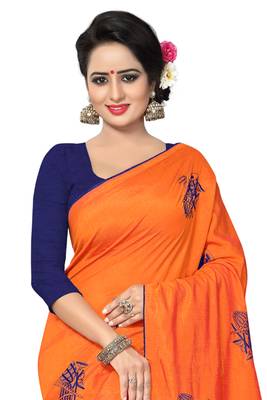 Pink Embroidered Silk Saree With Blouse 3