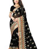 Black Embroidered Georgette Saree With Blouse