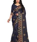 Grey Embroidered Silk Saree With Blouse