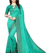 Green Embroidered Silk Saree With Blouse
