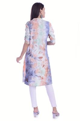 Multicolor Rayon Fabric Tie & Dye Straight Kurti 2