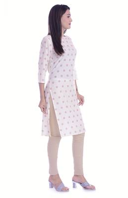 White Color Rayon Fabric Printed Straight Kurti 3