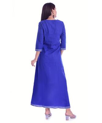 Blue Color Rayon Fabric A-Line Kurti 4