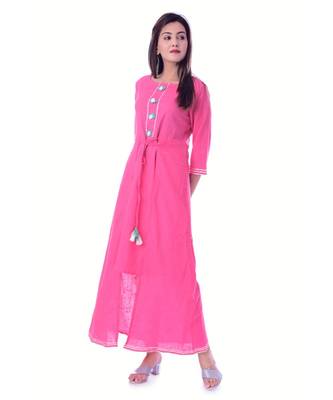 Pink Color Rayon Fabric A-Line Kurti 3