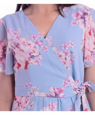 Sky Blue Color Poly Georjjet Fabric Gown 5