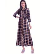Checks Design Viscose Fabric A-Line Kurti