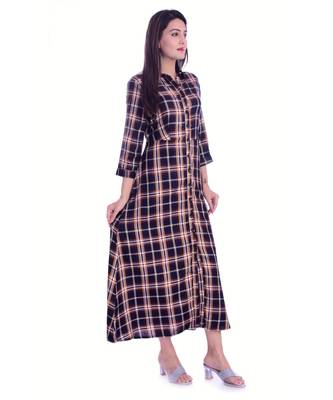 Checks Design Viscose Fabric A-Line Kurti 2