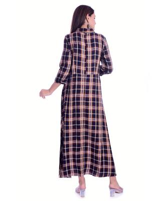 Checks Design Viscose Fabric A-Line Kurti 5